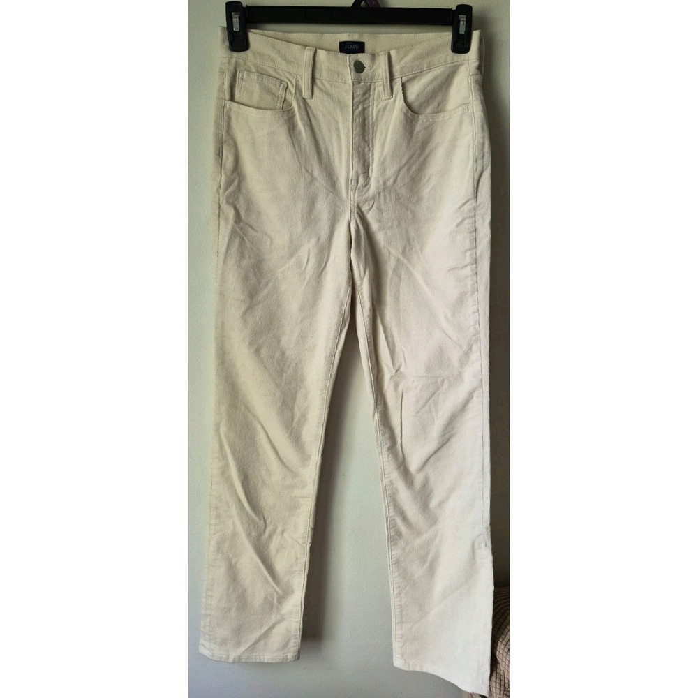 J. CrewWomen's High-Rise Straight Leg Corduroy Pants w/ Pockets Cream Size 27